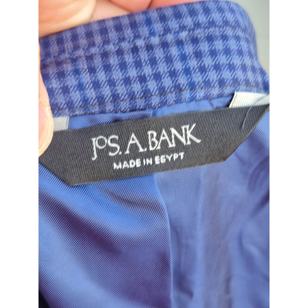 Jos A Bank Signature Collection Recent Blue Wool Plaid Sport‎ Coat Blazer Sz 50R - Picture 9 of 9